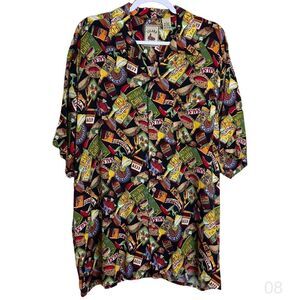 Island collection vintage mens hawaiian beach cruise tour food spicy shirt